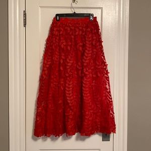 Red tulle with leaves skirt